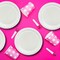 24 Count White Color Paper Plates Round 7 Inch Disposable Party Tableware